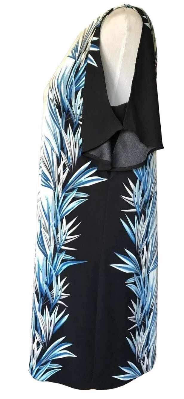 White House Black Market palm print shift cold shoulder dress - Size 8 - Picture 8 of 15